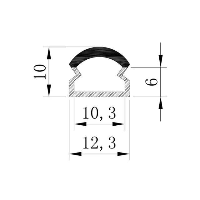 * Profil aluminiu cu dispersor HL-BAPL066-F Elmos