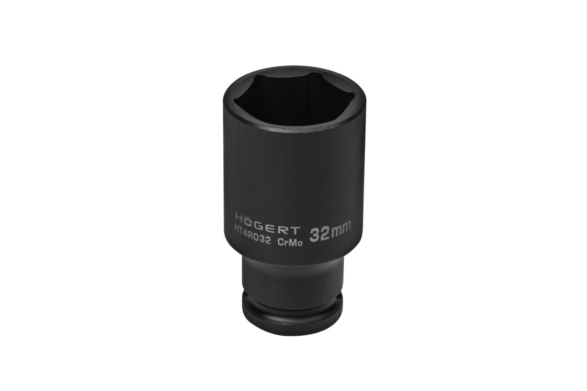 Ударный торцевой ключ, глубокий, шестигранный 1/2", 32 мм, DIN 3121, CrMo HOGERT
