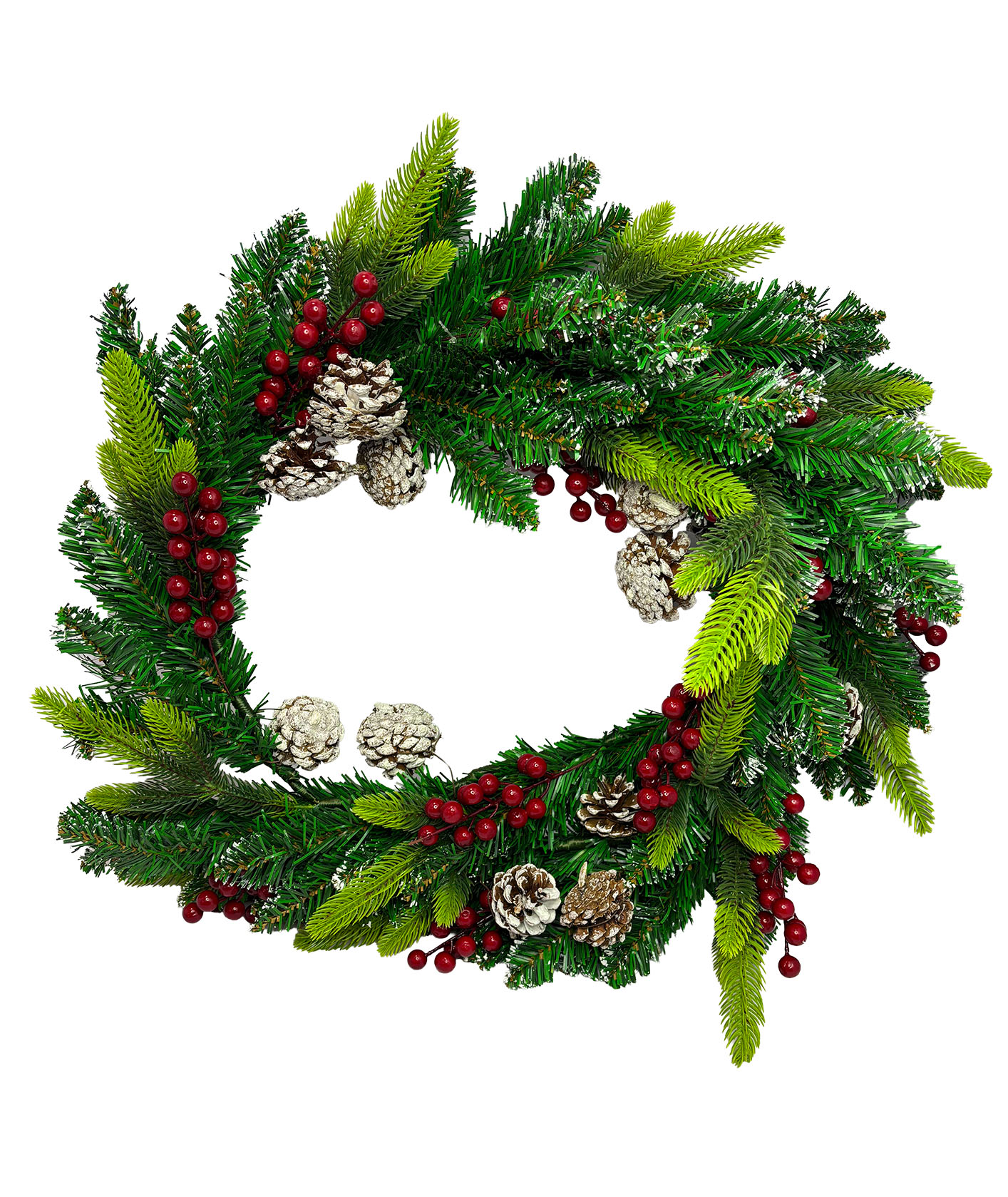 Ramură de brad PE сu pomușoare și conuri 200cm 37387