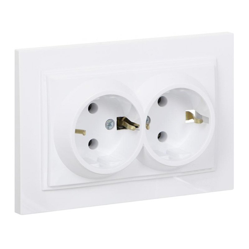 Priză 2p l/p albă Despina Mono