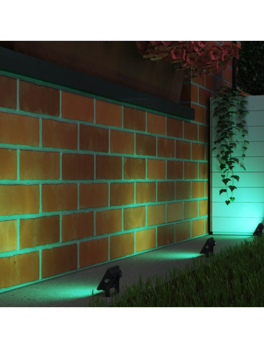 Proiector LED 10W IP65 negru lumina verde GAUSS Elementary