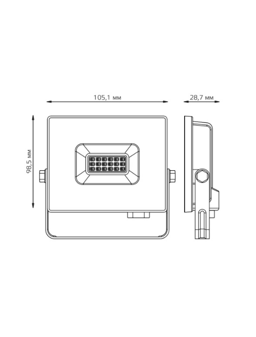 Proiector LED 10W IP65 negru lumina verde GAUSS Elementary