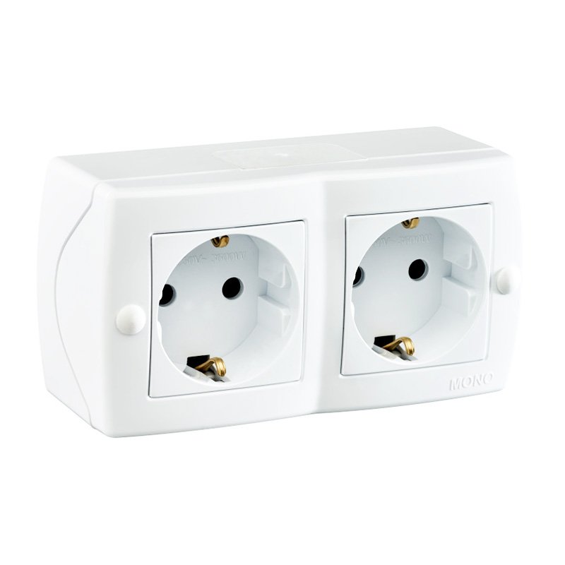 Priză grup 2p l/p albă Octans Mono