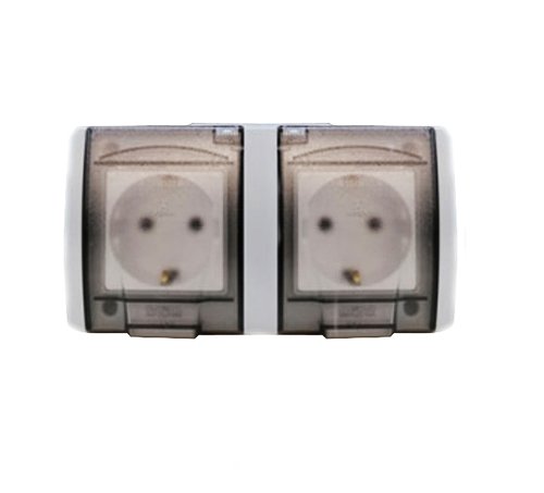 Priză 2p l/p cu protecție IP54 albă 154-020001-192 Octans Mono