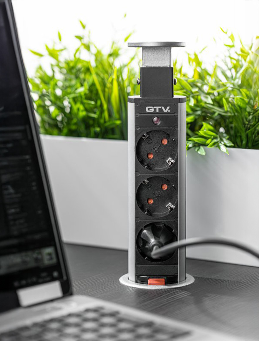 Prelungitor SCHUCKO 60mm, 3 loc euro argintiu AE-BPW3S60-80 GTV103