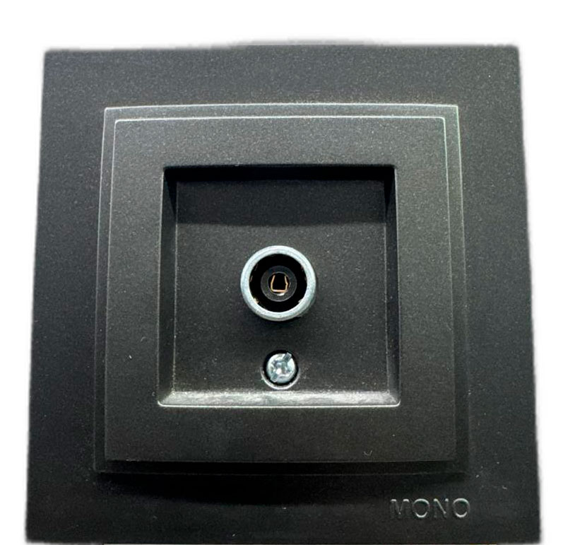 Монофонические графитовые телевизионные розетки Despina, 10 шт.