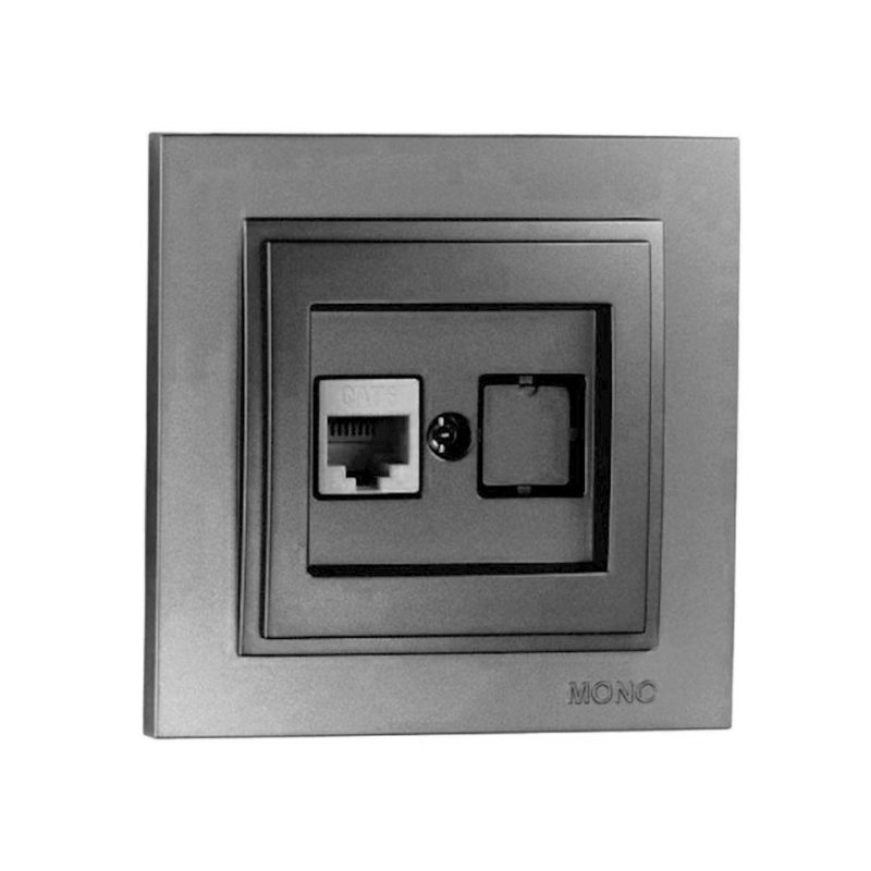 Priză de date 1*RJ45 CAT6 antracit Despina Mono 10buc. 102-242405-125