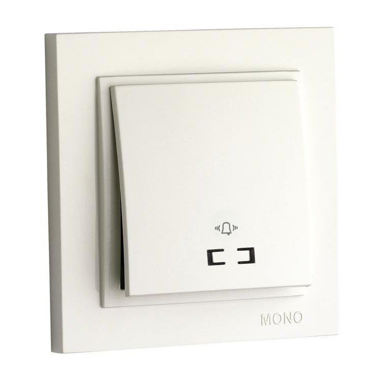 Кнопка дверного звонка, белая, с подсветкой, Despina Mono