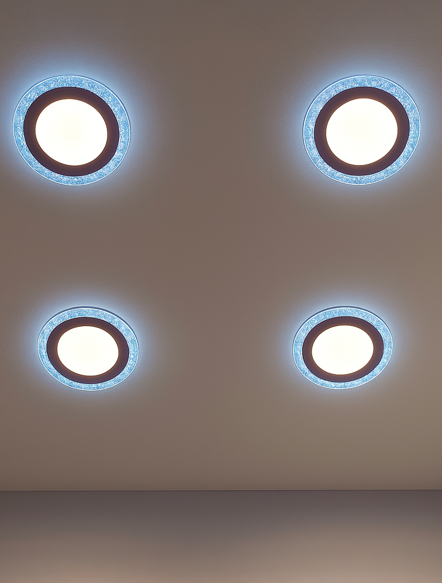 Spot LED DPL2 rotund încorporat 12+4W WHITE+BLUE Luminaled