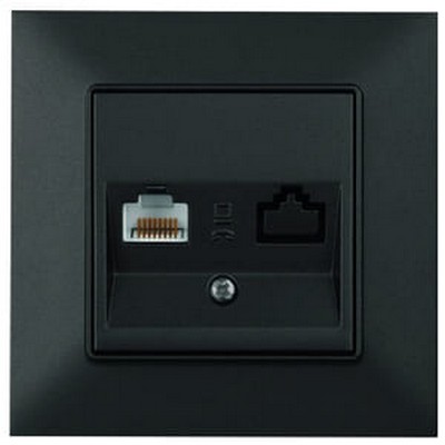 Розетка компьютерная RJ45 cat5e Linnera Life черный VIKO