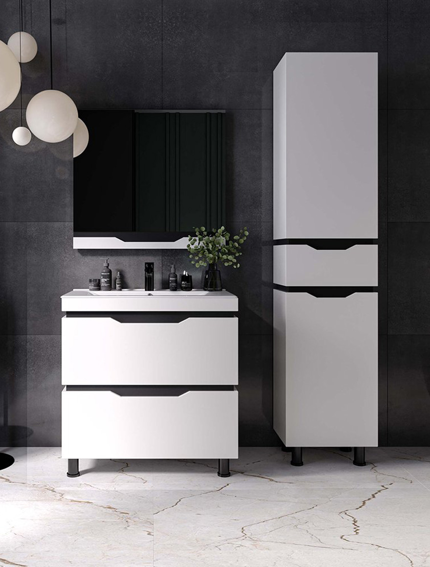 Тумба с 2 ящиками Dofine-80 белая 85×82×47 см 2
