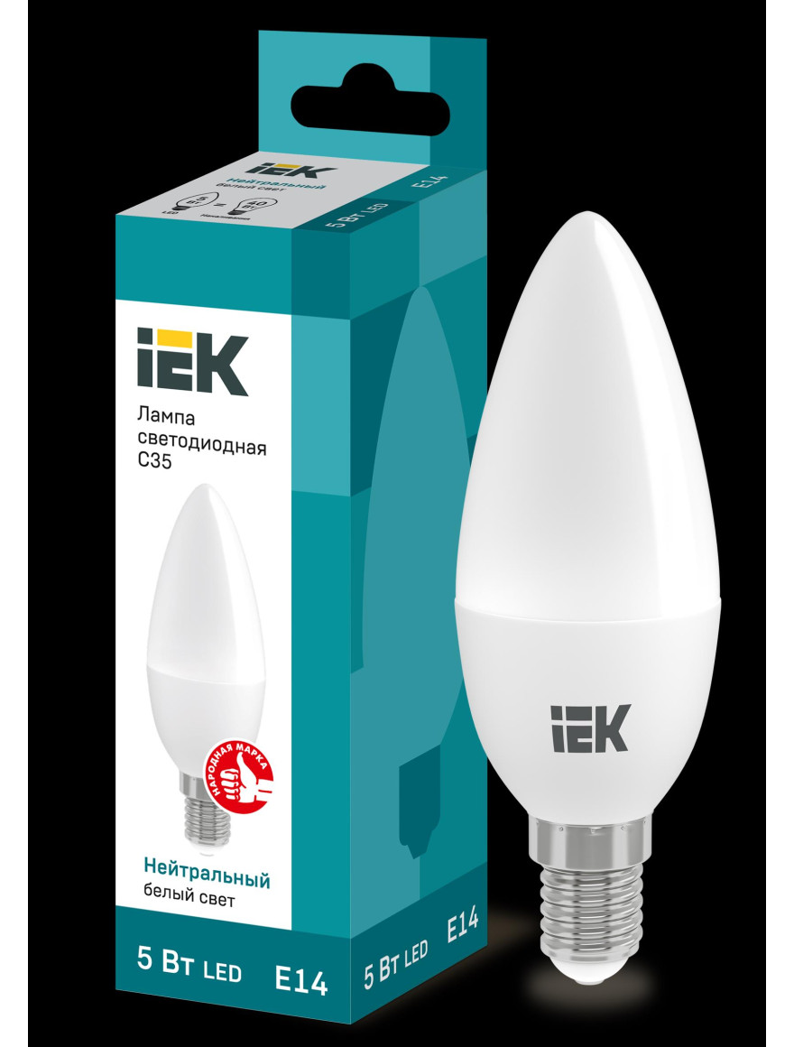 * BEC LED ECO C35 Candle 5W 230V 4000К E14 IEK