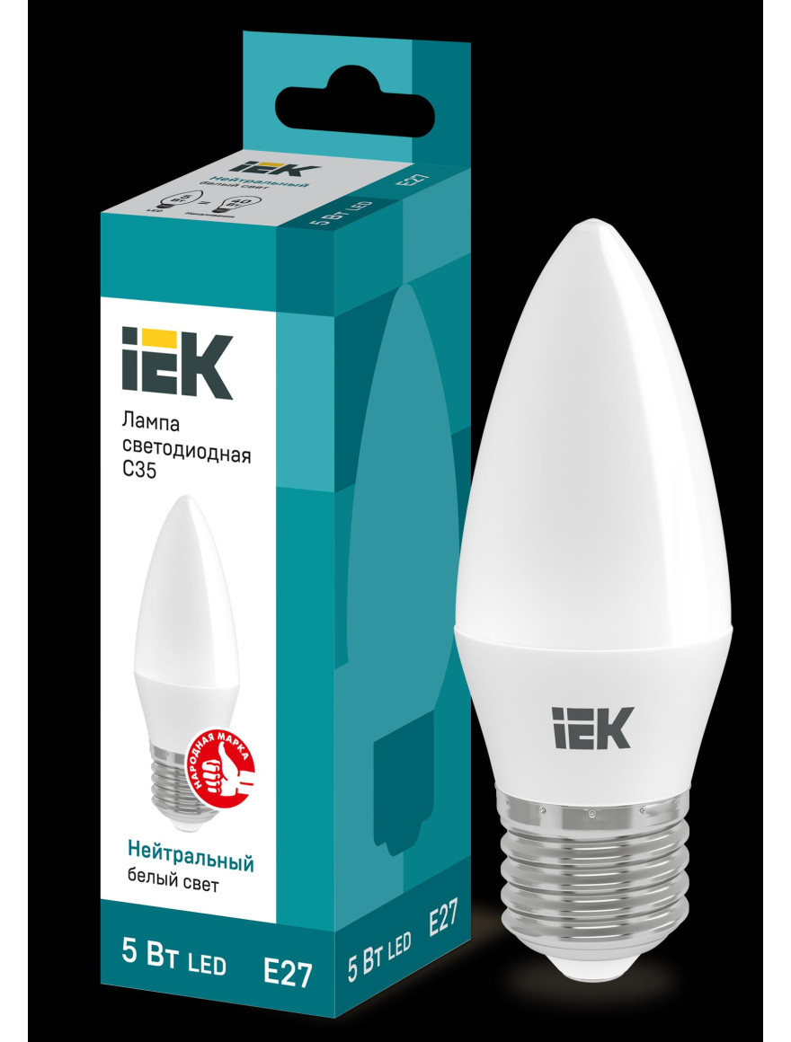 * BEC LED ECO C35 Candle 5W 230V 4000К E27 IEK