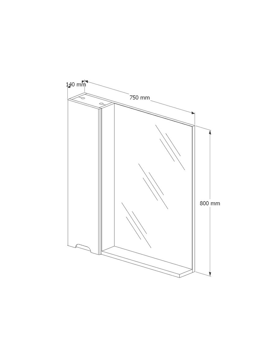 Oglindă cu dulap DIJON-75 80x75x14cm albă 1511552