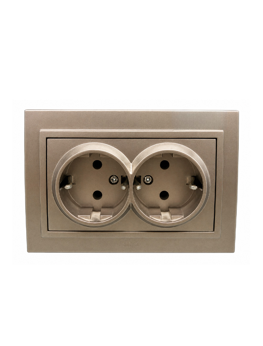 Priză dublă cu Cp St 609-014000-907 antracit EL-BI Zena