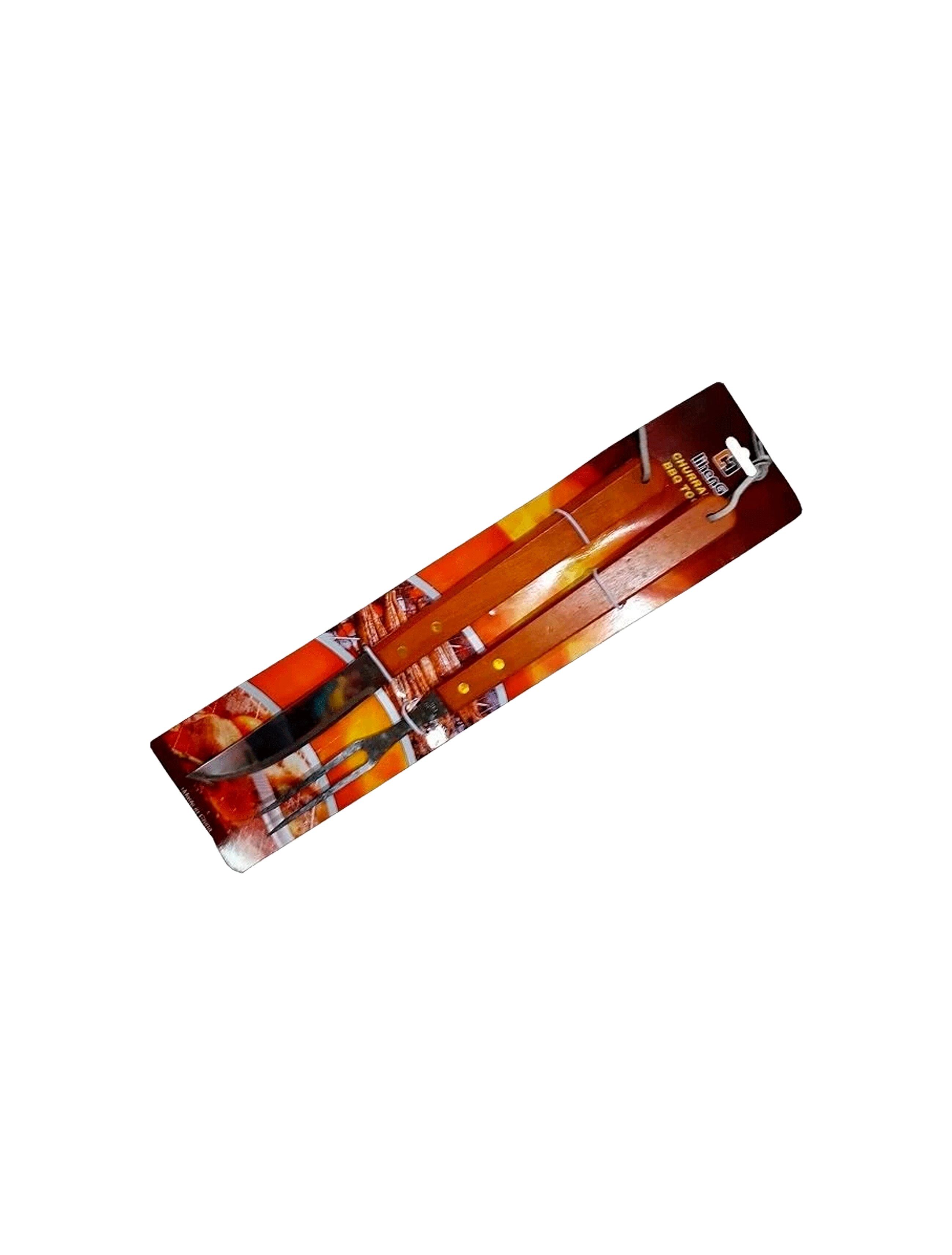 Set cuțit și furculiță p/u grătar, mâner lemn 37865