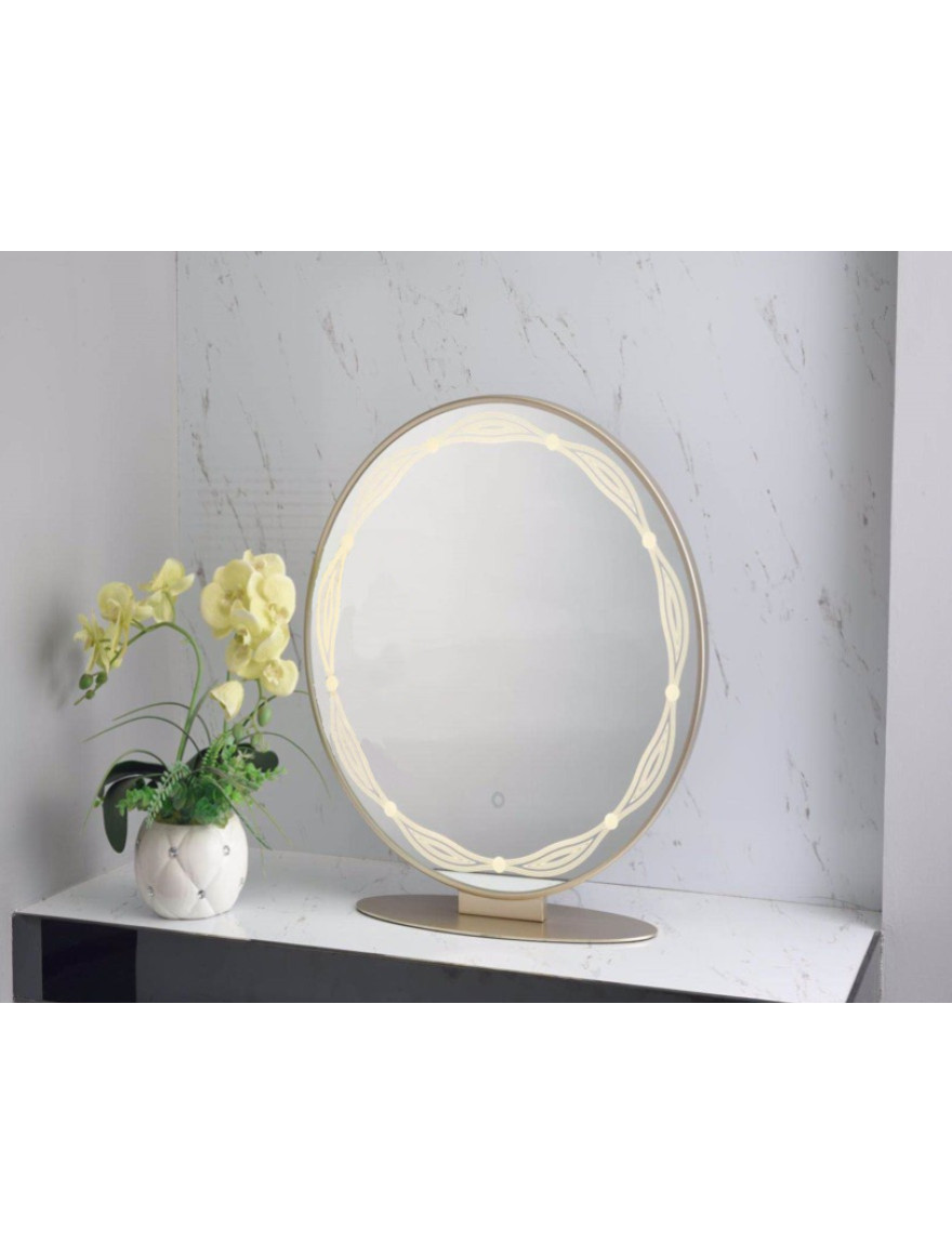 6102/40 Oglindă LED touch stepless dim,gold,D40xH42cm LuminaLED