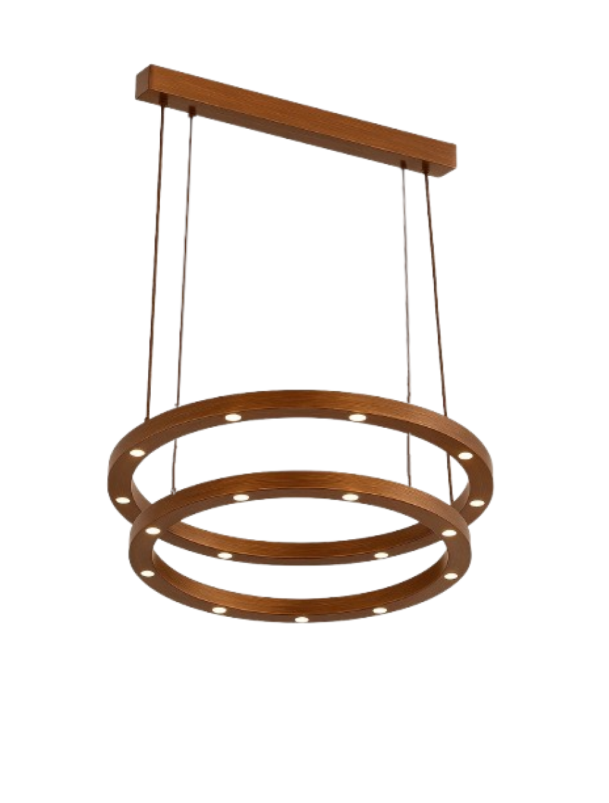 Lustră LED FS-036-D28 56W,3000K,Al+acryl,Brushed coffe LuminaLed