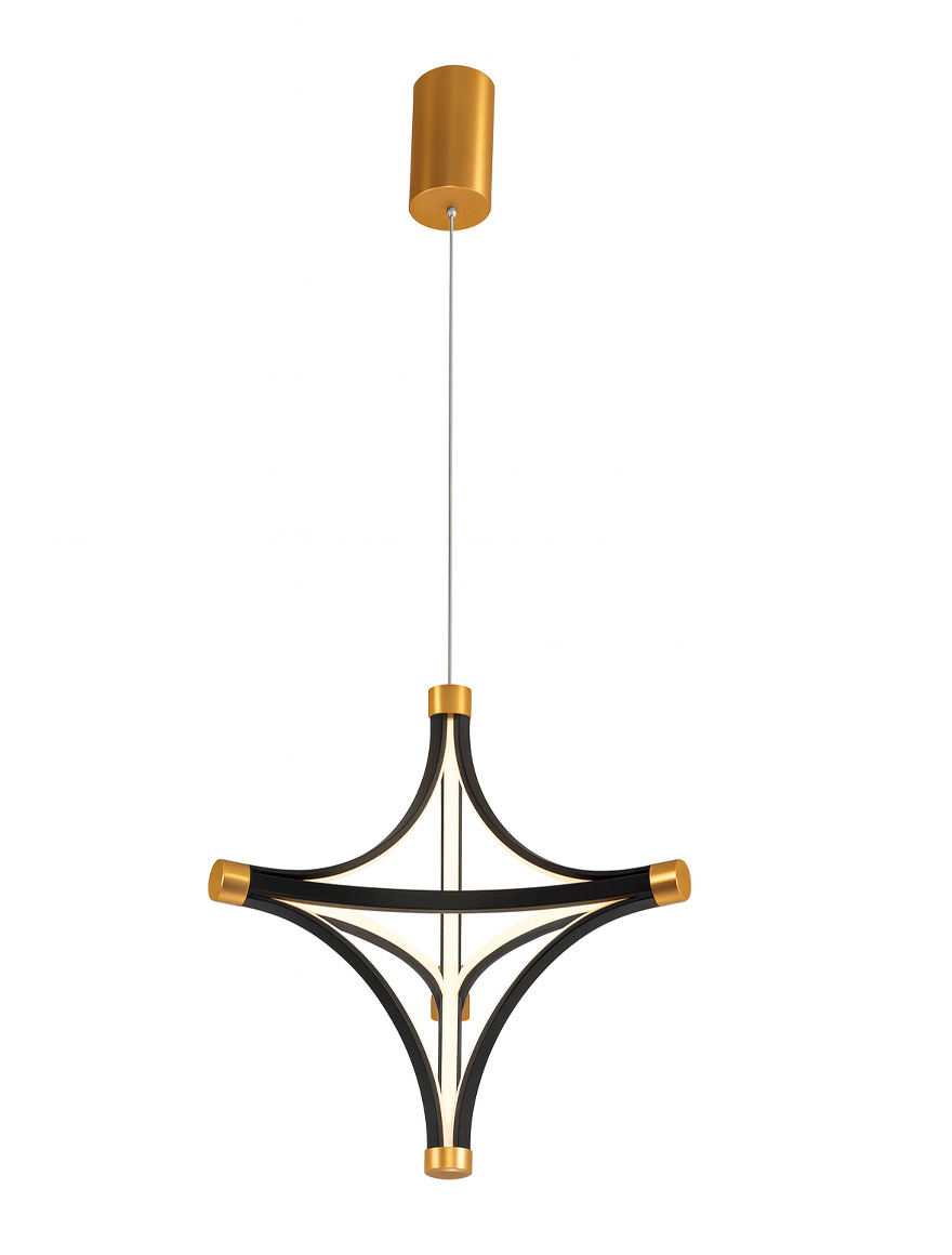 Lustră LED FS-047-D9,57W,3000K, Al+Silicone,Black