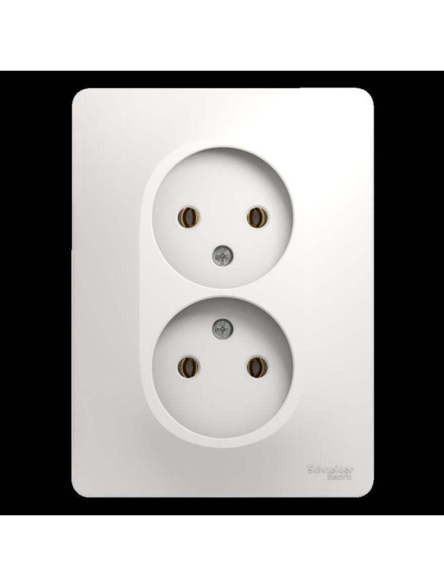 Priză dublă fără obturatoare 2P 16A albă (10buc) GLOSSA SCHNEIDER