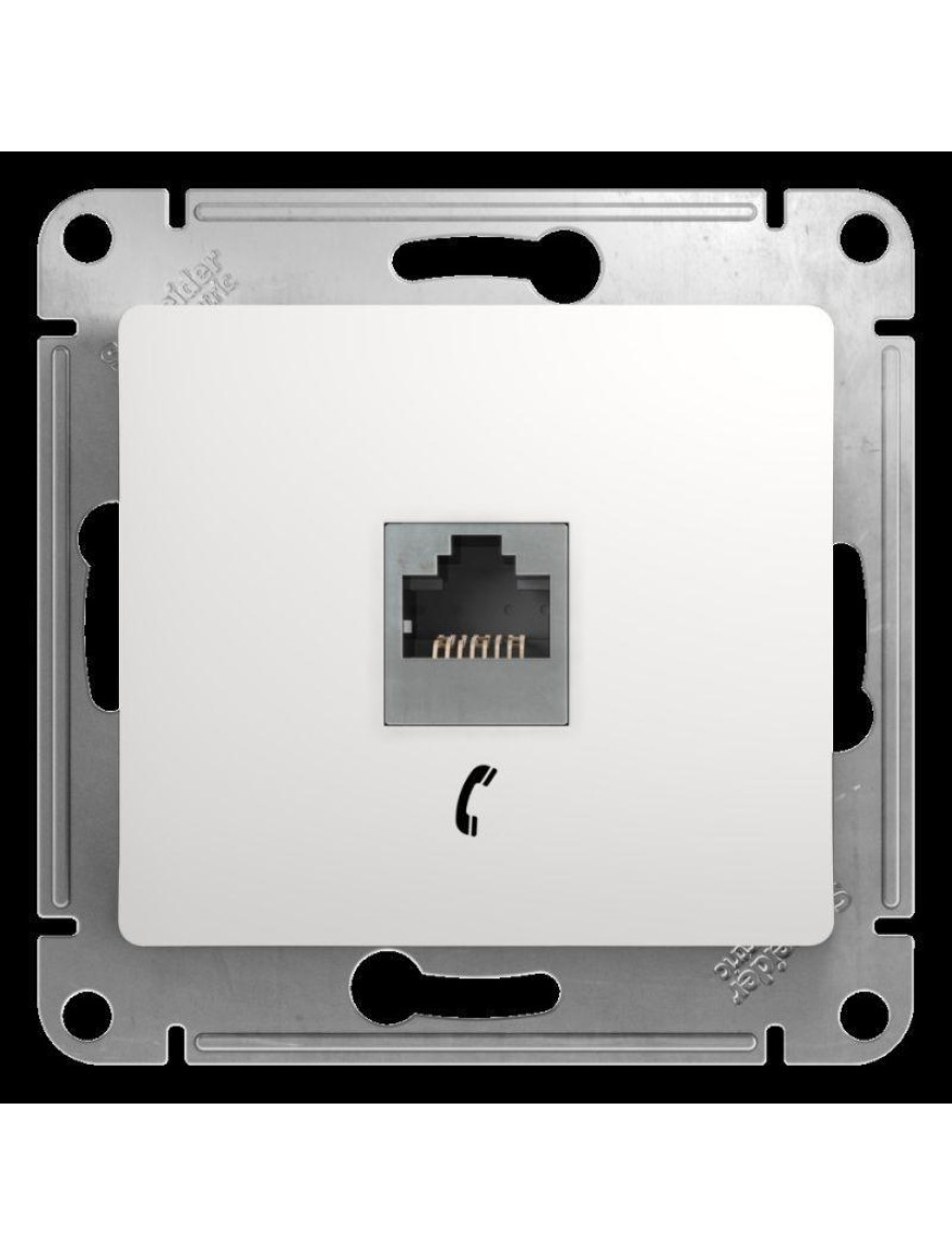 Priză telefon 1XRJ11 albă (10buc) GLOSSA SCHNEIDER