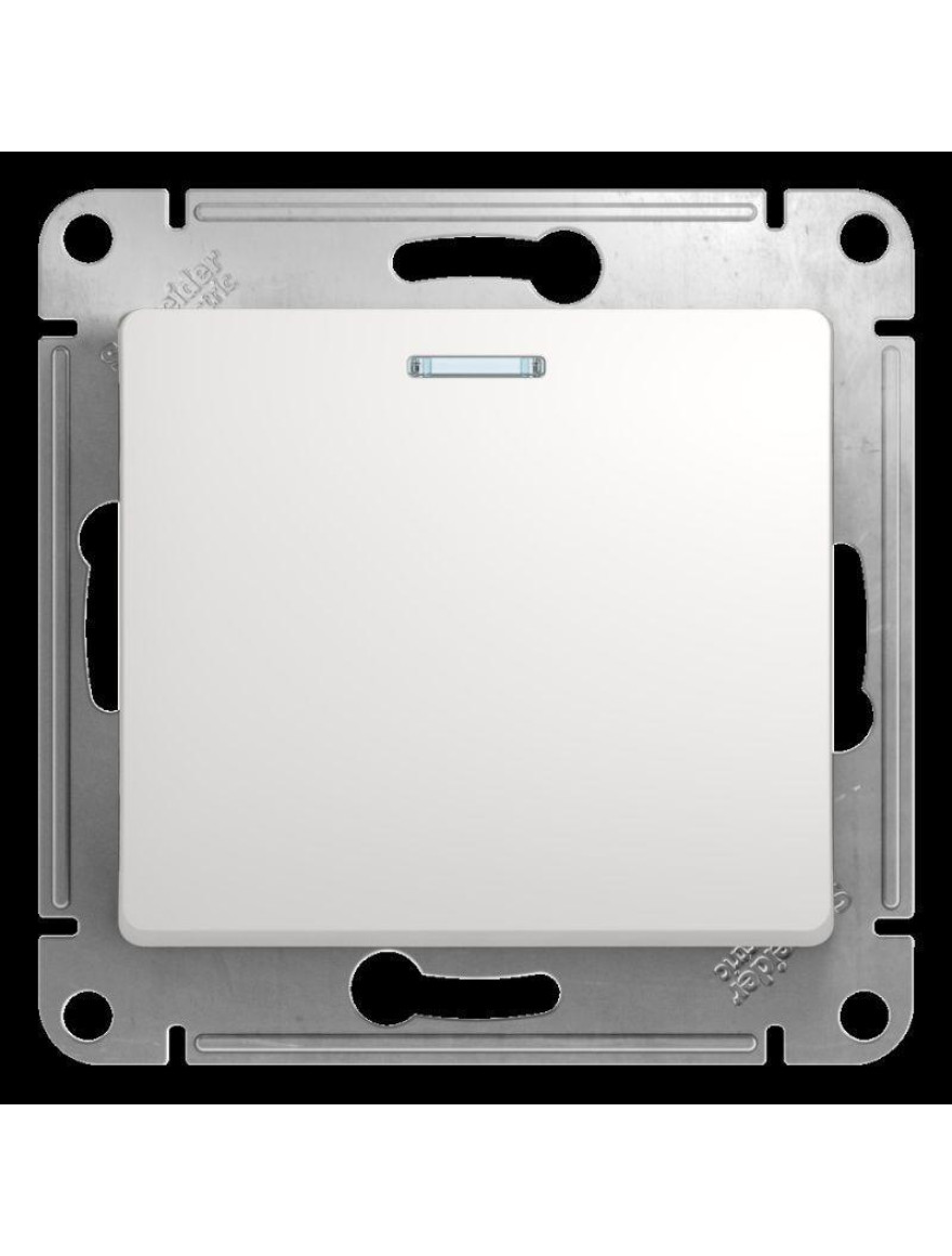 Întrerupător GLOSSA 1cl cu indicator 10A 250V alb (20buc) SCHNEIDER