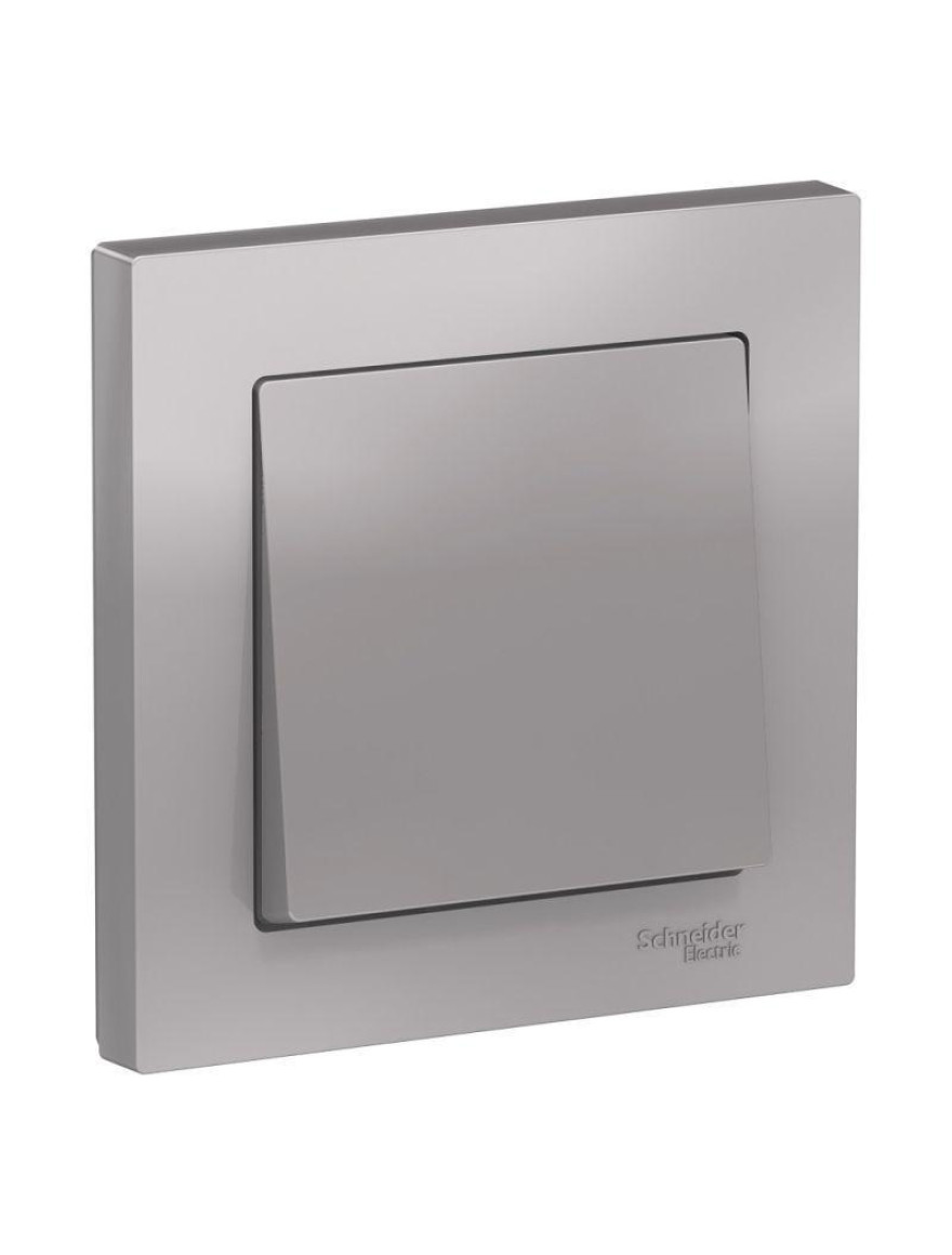 Întrerupător ATLAS 1cl cu ramă 10A 250V Aluminiu (10BUC) SCHNEIDER