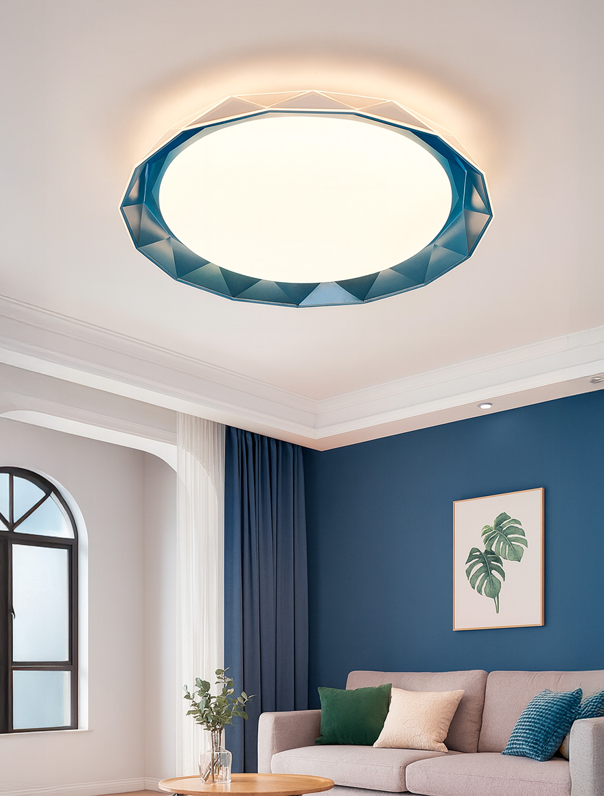 Lustră LED FS-066-X510 ,32W,3000K, Metal Acryl,Blue,D510*68 2