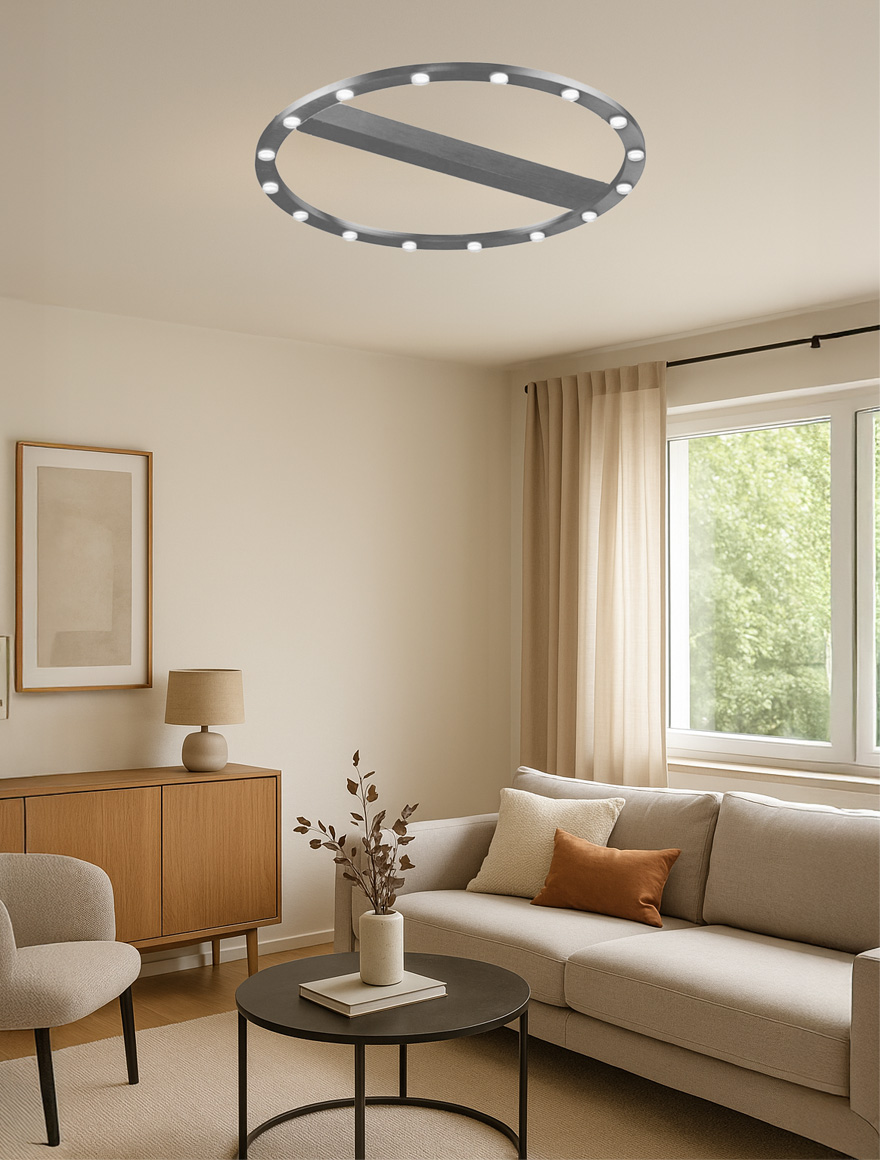 Lustră LED FS-036-X12 24W,3000K,Al+acryl,Brushed silver LuminaLed 2