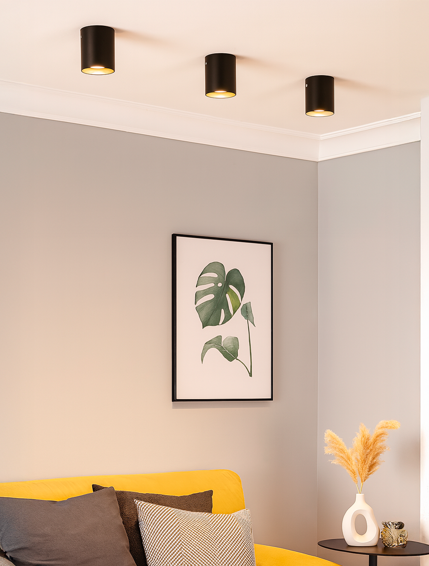 Spot aplicat V4639-1/1PLхGU10 max20W 7x6x6cm negru Luminaled