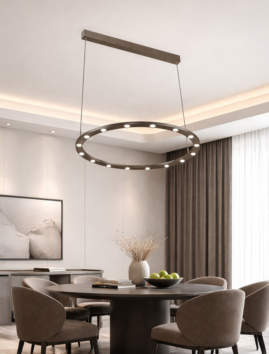 Lustră LED FS-036-D16 32W,3000K,Al+acryl,Brushed coffe LuminaLed 2