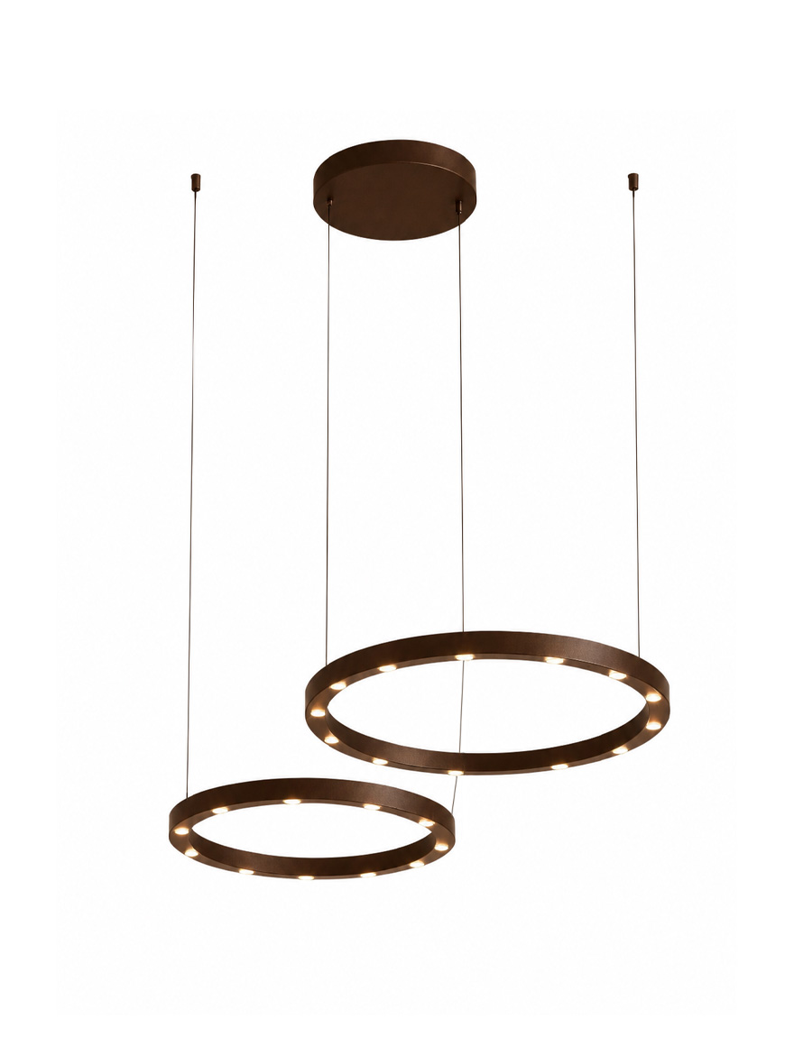 Lustră LED FS-036-D28B 56W,3000K,Al+acryl,Brushed coffe LuminaLed