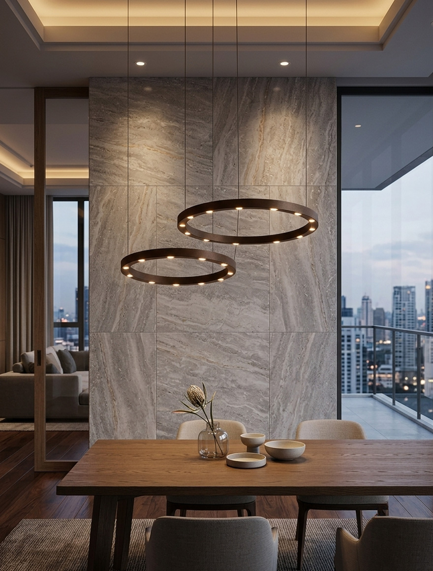 Lustră LED FS-036-D28B 56W,3000K,Al+acryl,Brushed coffe LuminaLed 2