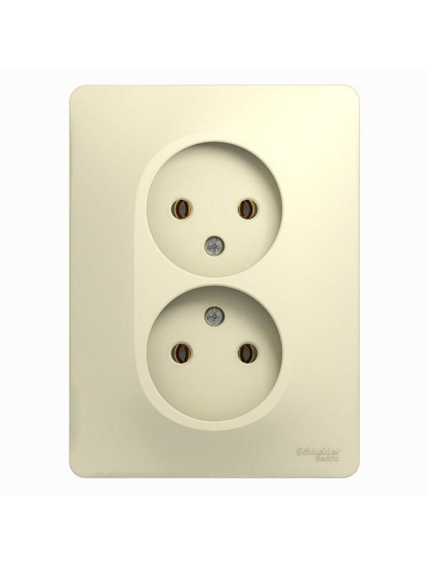 Priză dublă fără obturație 2P 16A crem GLOSSA SCHNEIDER