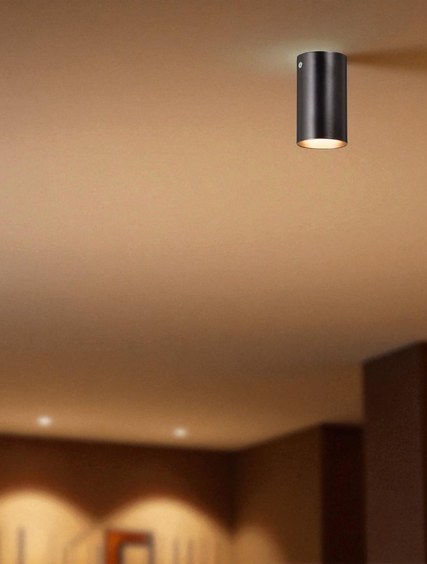 Spot aplicat V4640-1/1PLхGU10 max20W 10x6x6cm negru Luminaled