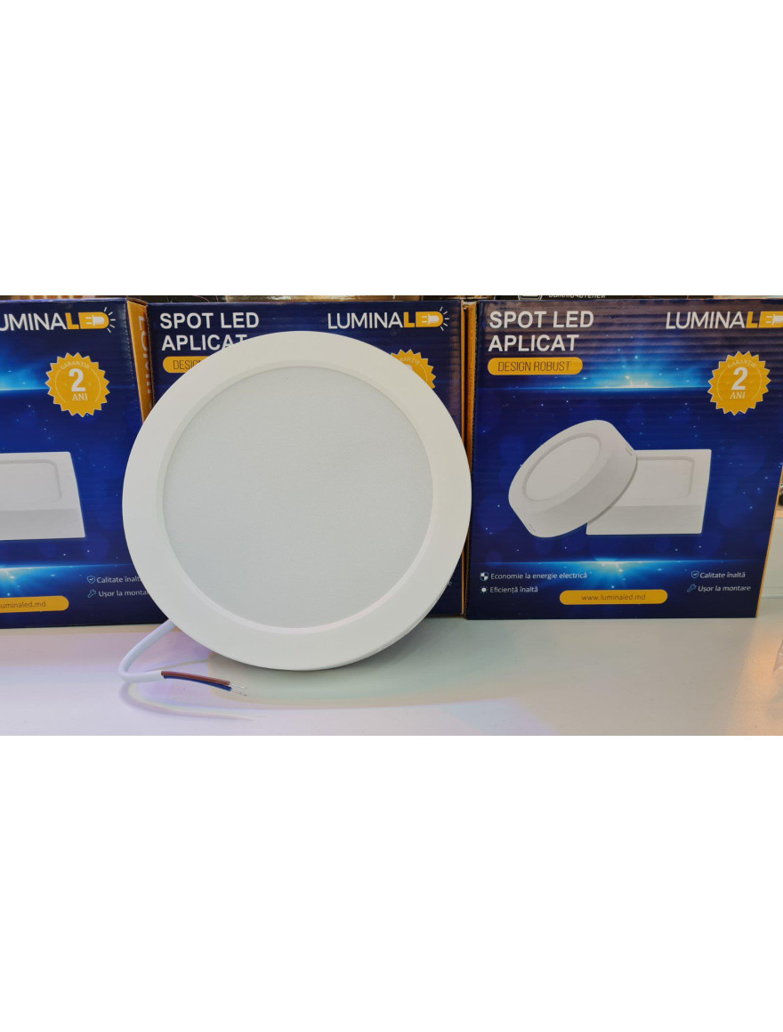 Spot LED aplicat rotund 6W 7000K, D123x35mm Luminaled