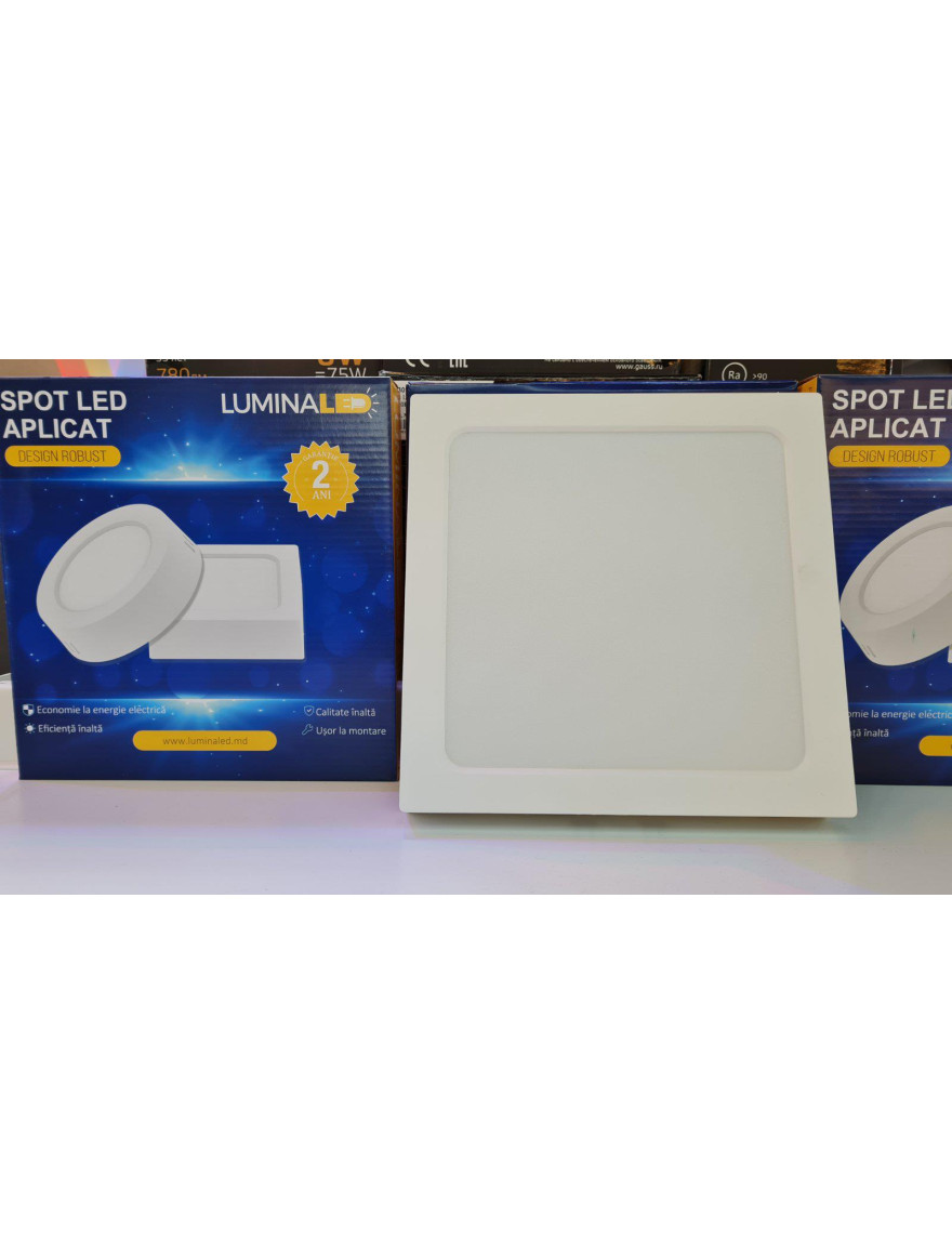 Spot LED aplicat pătrat 18W 7000K,226x226x35mm Luminaled