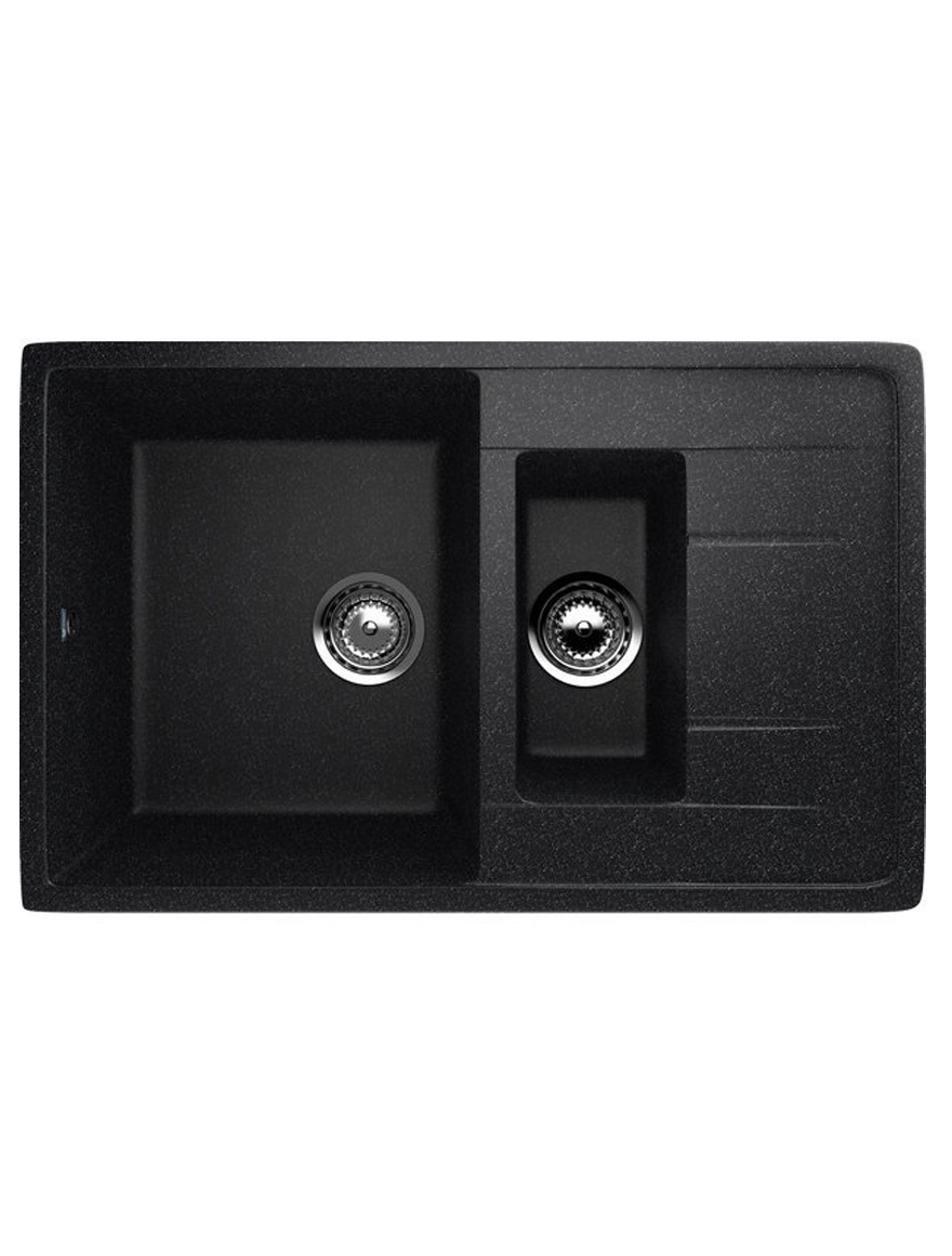 205-308 Черная гранитная мойка 77x49 см ULGRAN