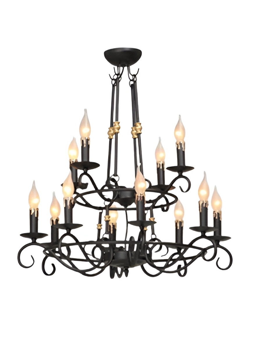 Lustră V1039/8+4хE14 max 40W 73x68x68cm neagră LuminaLED