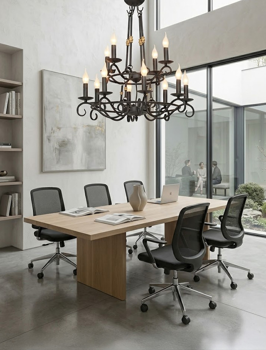 Люстра V1039/8+4хE14 max 40W 73x68x68см черная LuminaLED 2