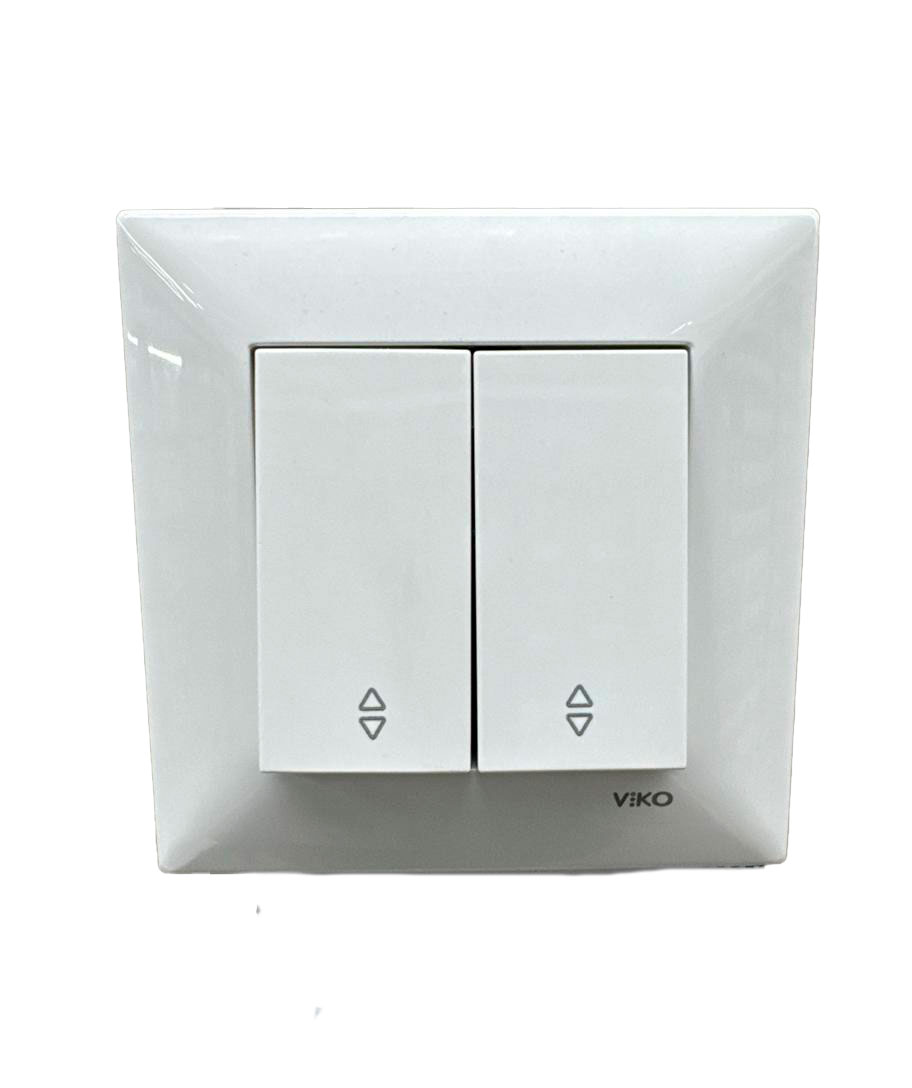 Проходной (лестничный) двухклавишный выключатель, белый, 12 шт./упаковка, Meridian 970017