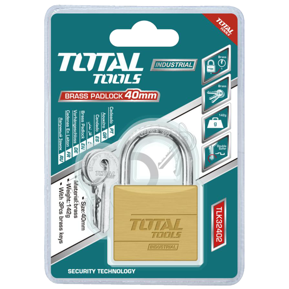 Lacăt ușă 40 mm 3chei Total TLK32402