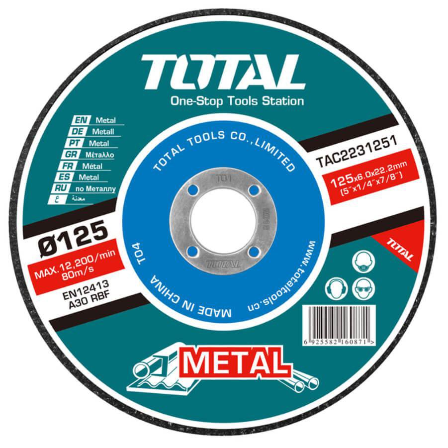 Disc șlefuit metal 125*6,0*22,23mm TAC2231251 Total