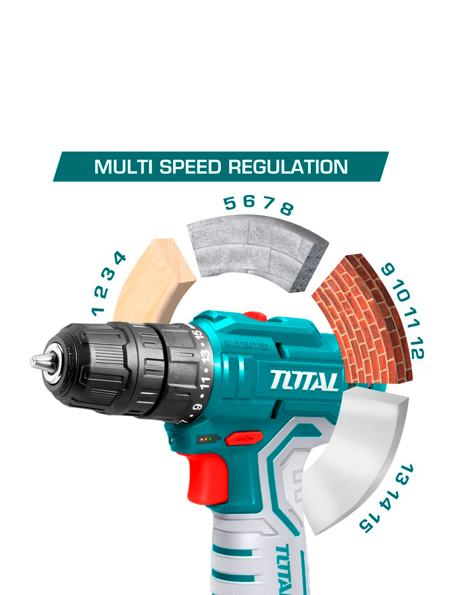 * Mașină de găurit/înșurubat cu acumulator 12,0V 1,5Ah Total TDLI12325