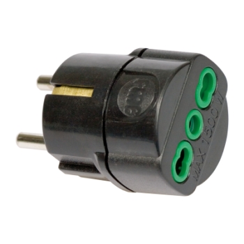 Adaptor SCHUKO 16A 2P+T 1500W 81091 negru