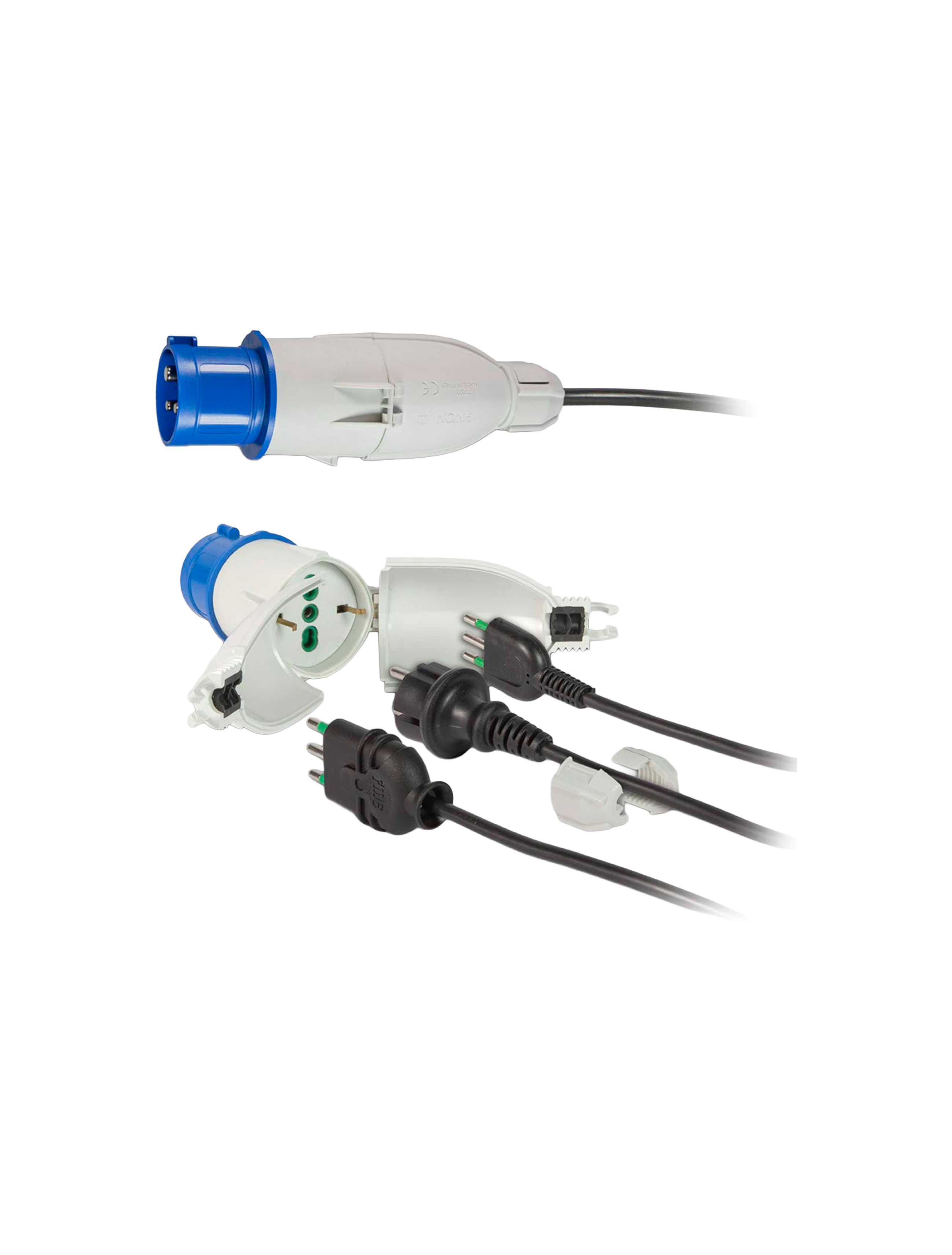 Adaptor de la industrială la civilă 6H 200V-250V 2P+T 16A IP44 OPTIMUS