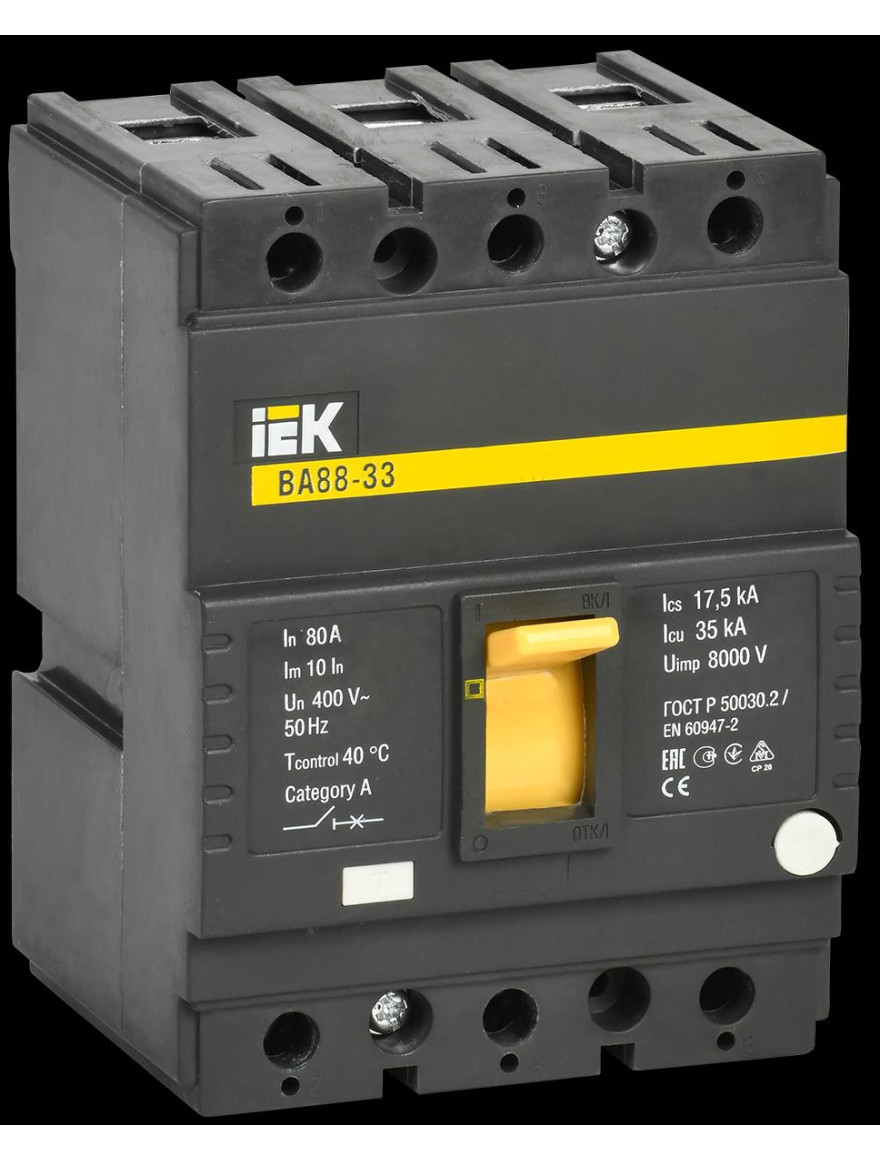 Întrerupător automat VA88-33 3Р 80А 35кА IEK