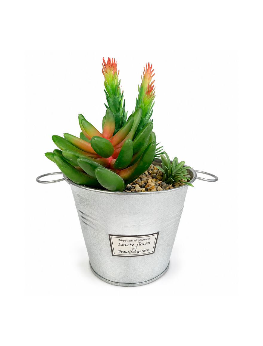 Floare artificială în căldărușă din metal AA3838-1