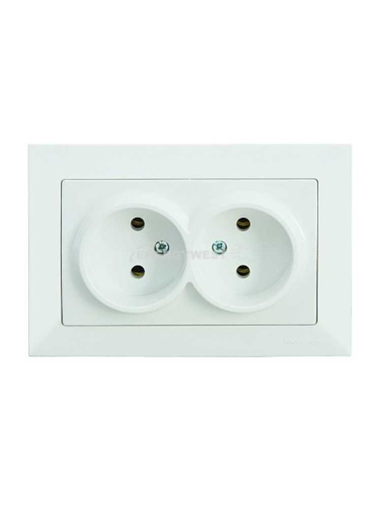 Внутренняя двойная розетка RITA без заземления