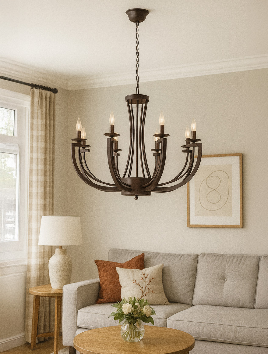 Lustră V3295-7/10хE14 max 40W 198x100x100cm bronz LuminaLED